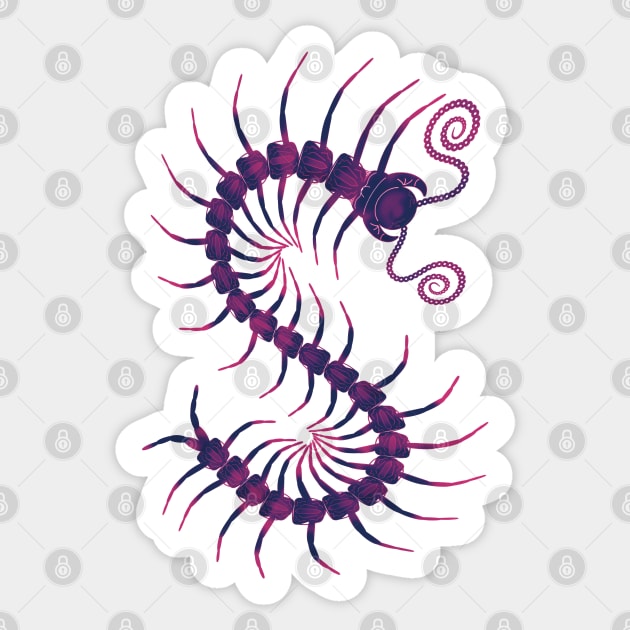 Purple Haze Centipede Sticker by IgorAndMore